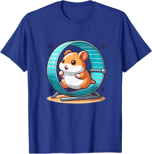 Hamster Running in Wheel T-Shirt - T-Shirt | Royal
