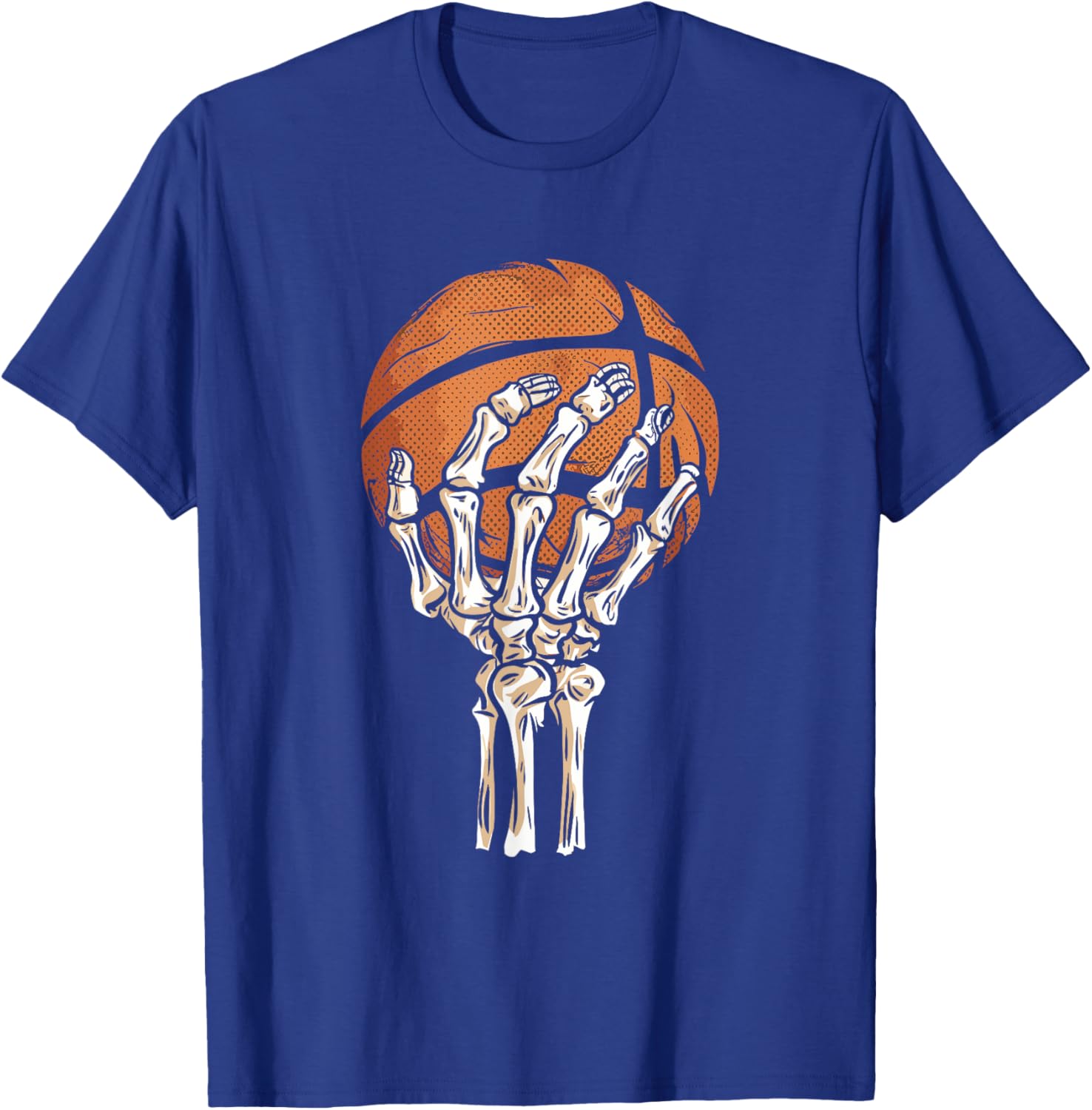 Basketball Skeleton Hand Halloween Men Boys Kids Basketball T-Shirt - T-Shirt | Royal