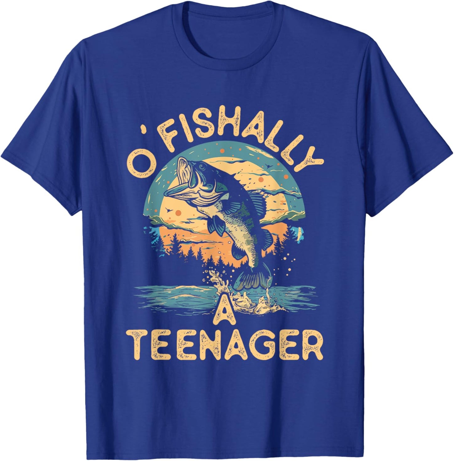 O'Fishally a Teenager Funny Fishing Teens Boys Girls Kids T-Shirt - T-Shirt | Royal