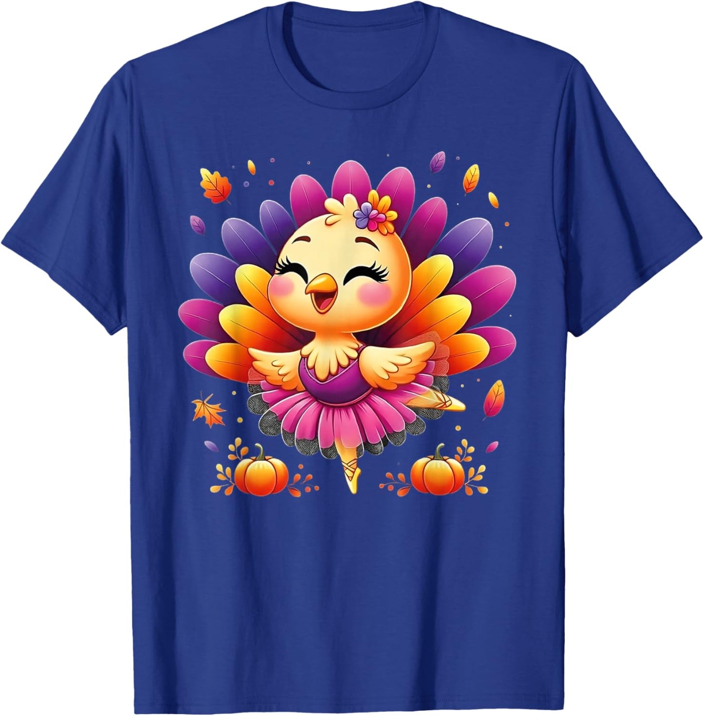 Ballet Turkey Ballet Dancer Fall Dance Girls Thanksgiving T-Shirt - T-Shirt | Royal
