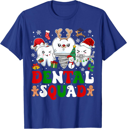 Dental Squad Dental Dentist Christmas Dental Assistant T-Shirt - T-Shirt | Royal