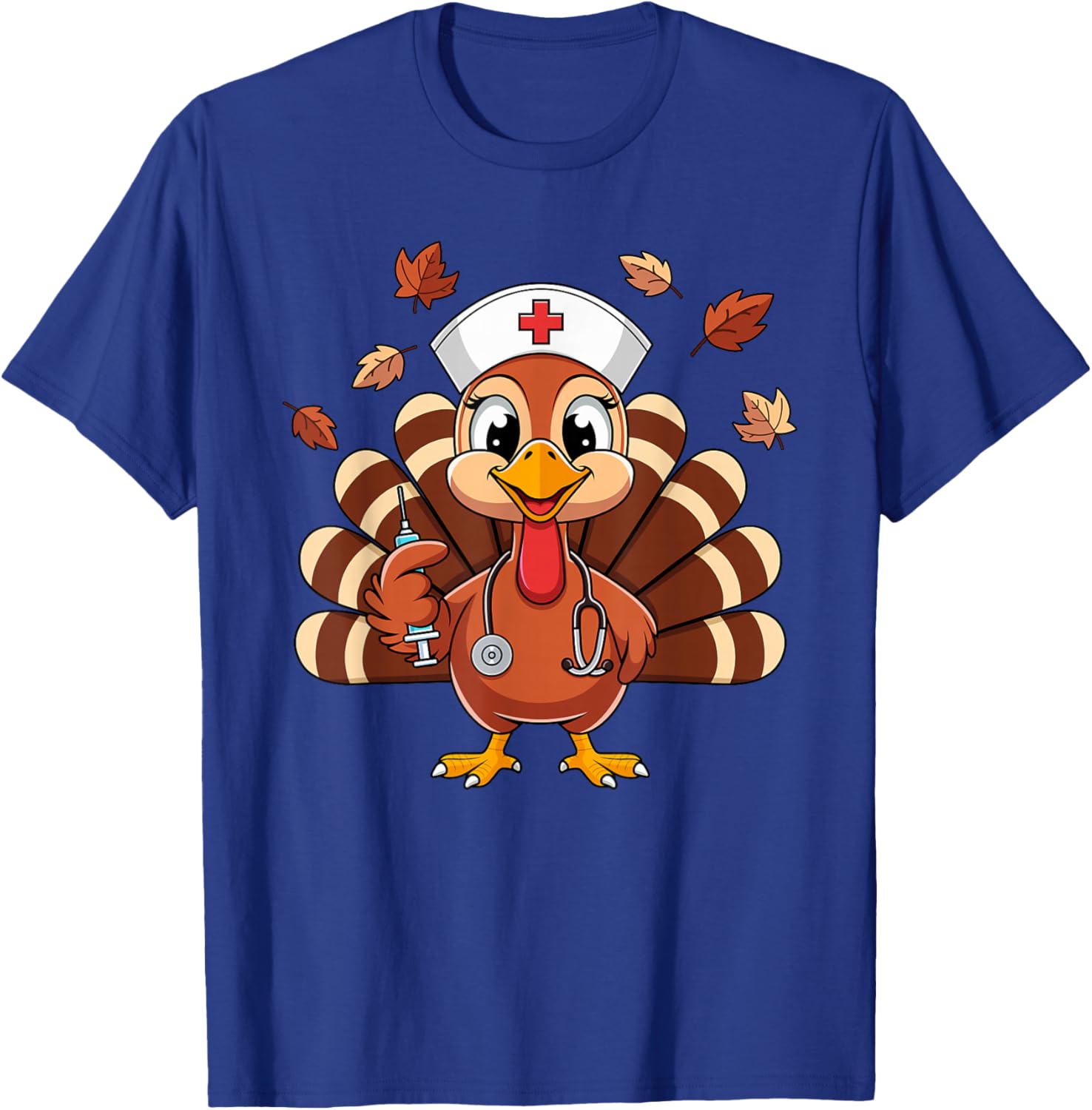 Thanksgiving Nurse Turkey RN ICU ER NICU Nurse Crew Women T-Shirt - T-Shirt | Royal