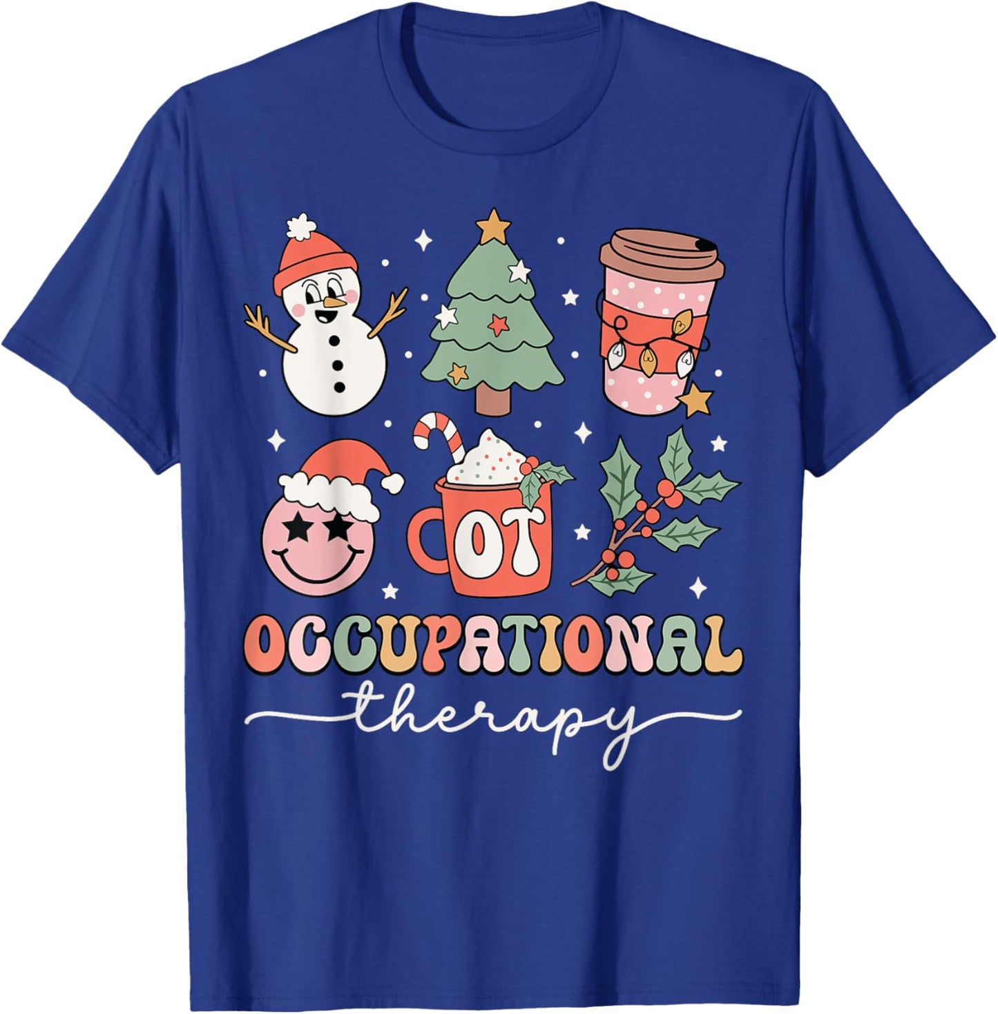 OT Occupational Therapy Therapist Christmas OT & OTA Snowmen T-Shirt - T-Shirt | Royal