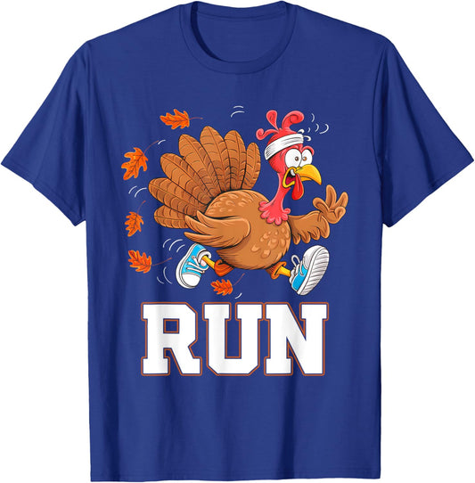 Turkey Run Thanksgiving Running Turkey Trot Costume T-Shirt - T-Shirt | Royal
