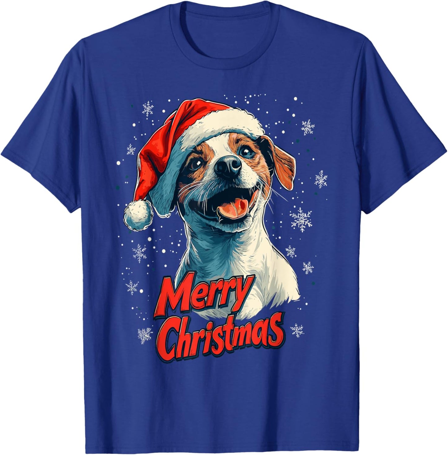 Jack Russell Santa Hat Merry Christmas Xmas Dog Lover Pajama T-Shirt - T-Shirt | Royal