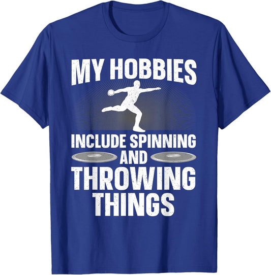 Discus Throwing Art Women Athletics Discus Thrower T-Shirt - T-Shirt | Royal