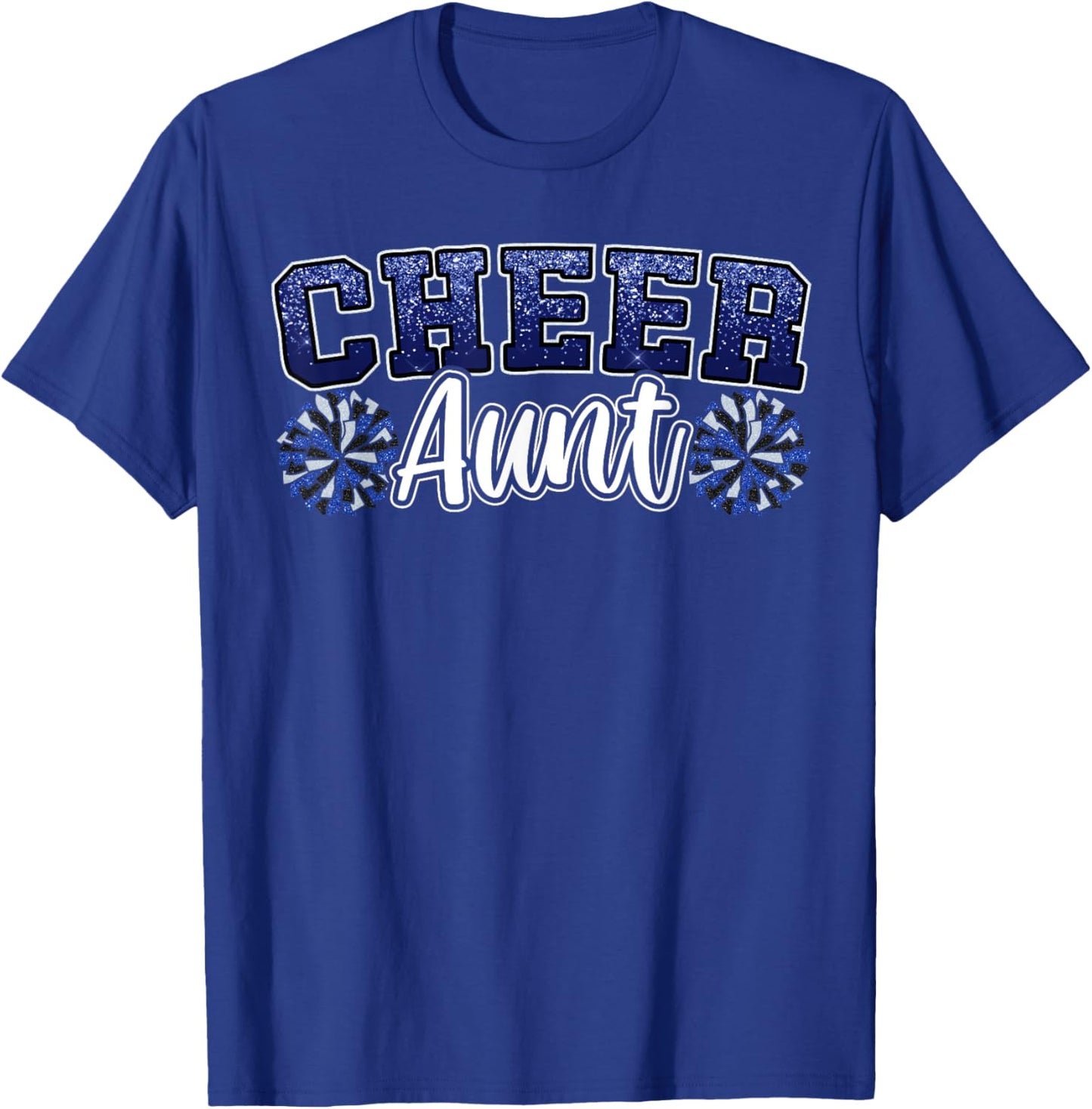 Loud Proud Cheer Aunt Blue Pom Poms Cheerleader Niece Women T-Shirt - T-Shirt | Royal