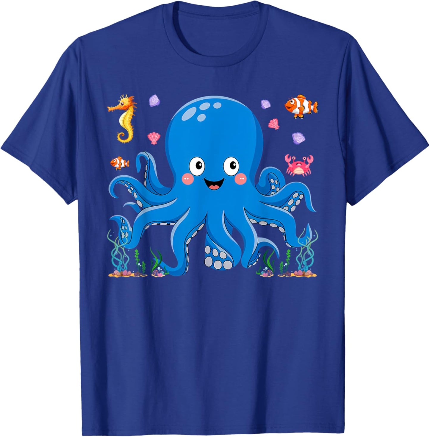 Cute Girls and Boys Octopus T-Shirt - T-Shirt | Royal