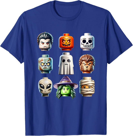 Halloween Building Bricks Costume Pumpkin Matching Family T-Shirt - T-Shirt | Royal