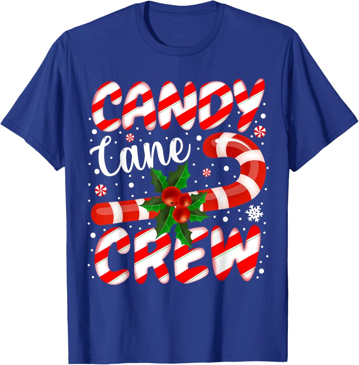 Candy Cane Crew Christmas Family Matching Xmas Pajamas T-Shirt - T-Shirt | Royal