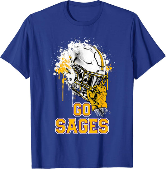 Monticello Sages Rising Helmet GO! T-Shirt - T-Shirt | Royal