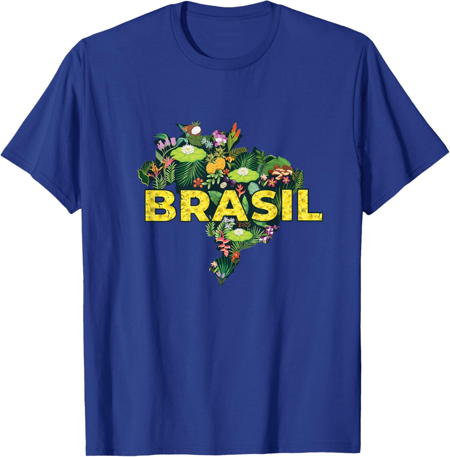 Brazil Botanical Map - Brazilian Carnival Brasil Souvenir T-Shirt - T-Shirt | Royal