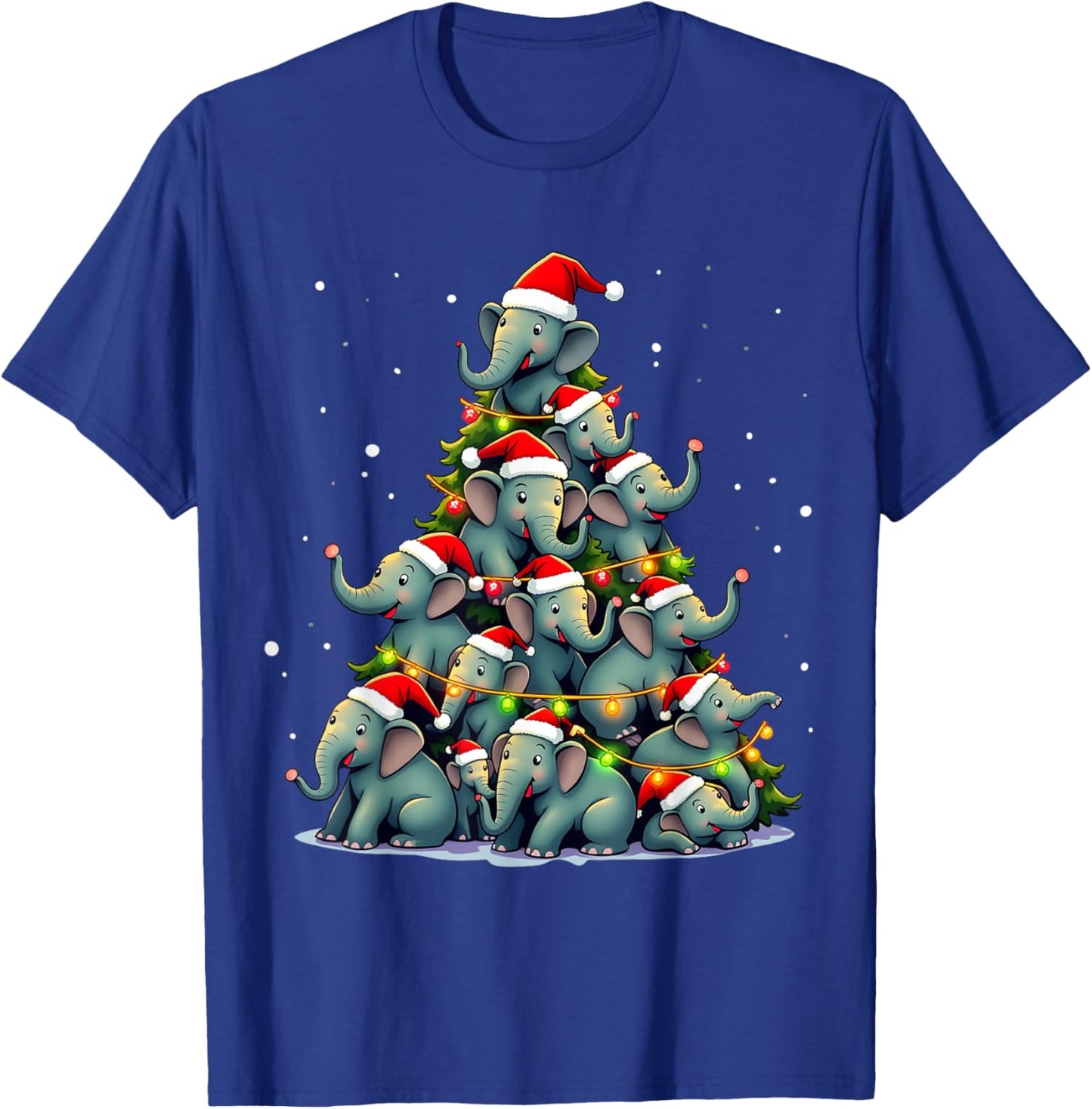 Elephant Christmas Tree Funny Jumbo Holiday Cute Elephant T-Shirt - T-Shirt | Royal
