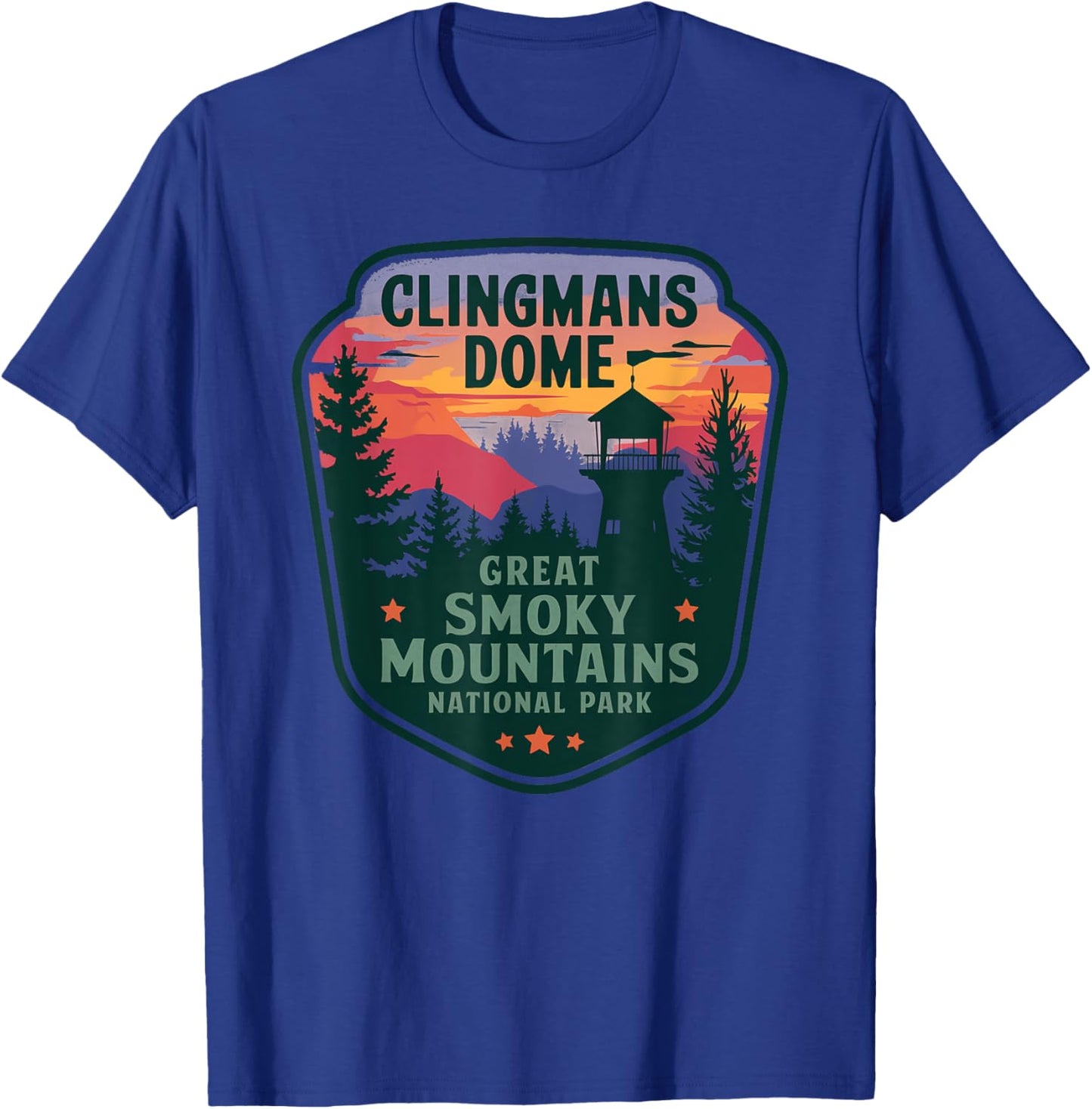 Clingmans Dome Great Smoky Mountains Bear Vintage T-Shirt - T-Shirt | Royal