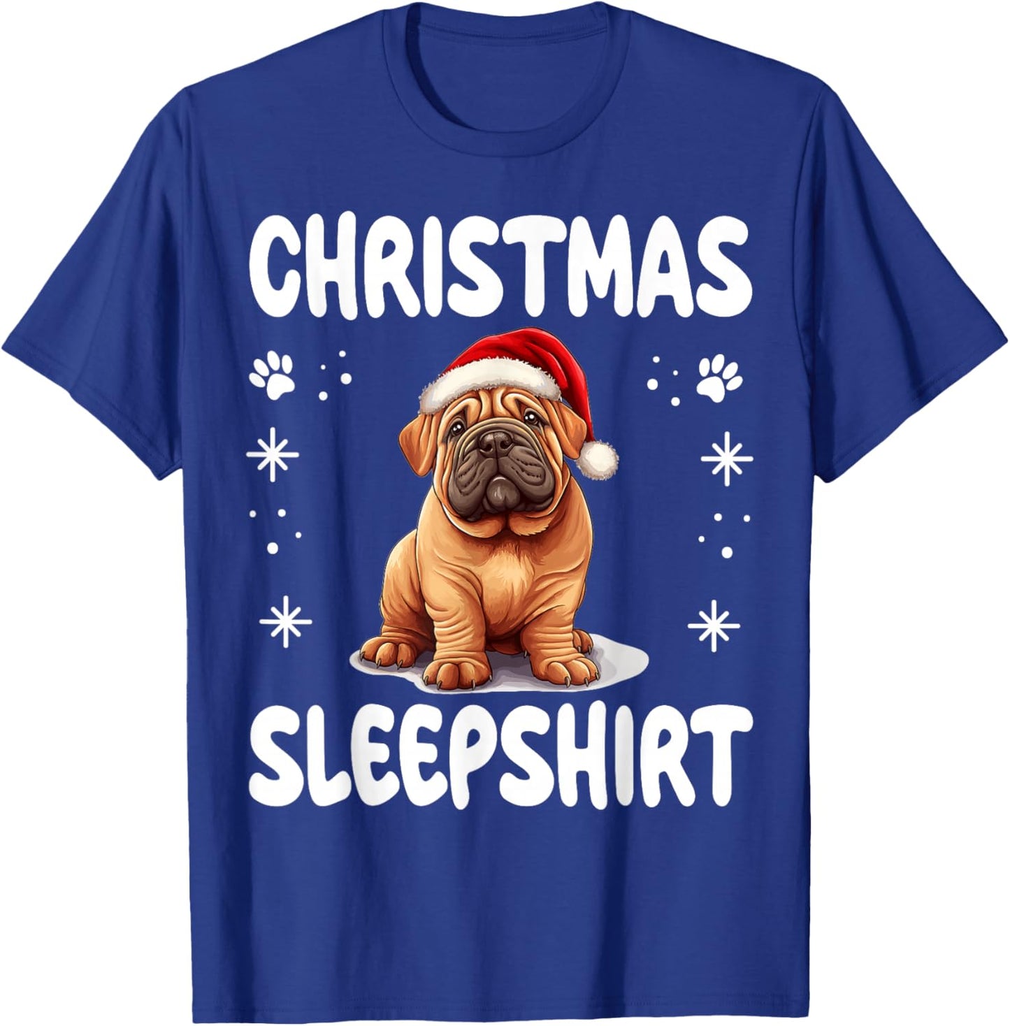Chinese Shar-Pei Dog Nightgown Pajama Christmas Sleepshirt Women Kids T-Shirt - T-Shirt | Royal
