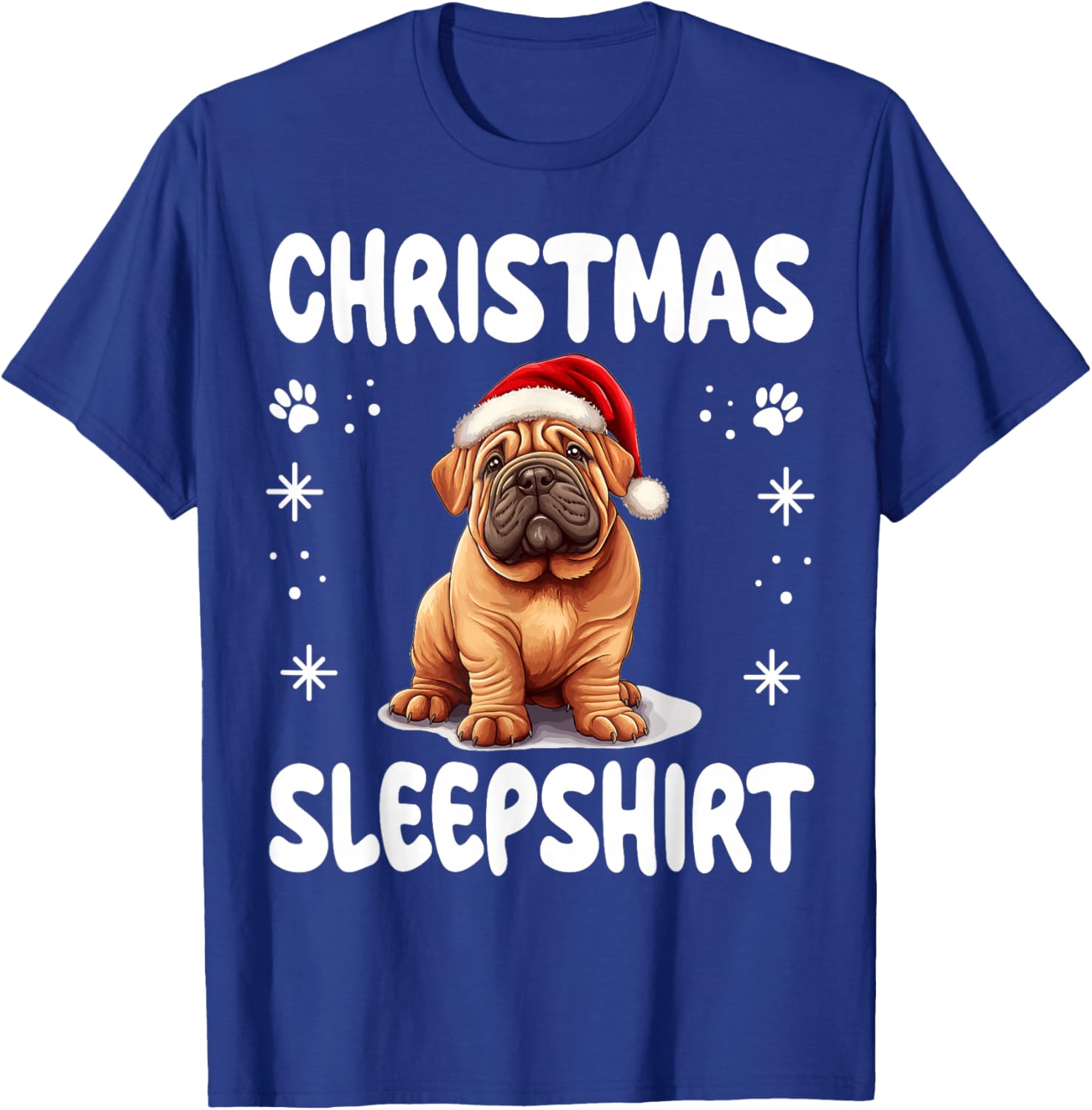 Chinese Shar-Pei Dog Nightgown Pajama Christmas Sleepshirt Women Kids T-Shirt - T-Shirt | Royal