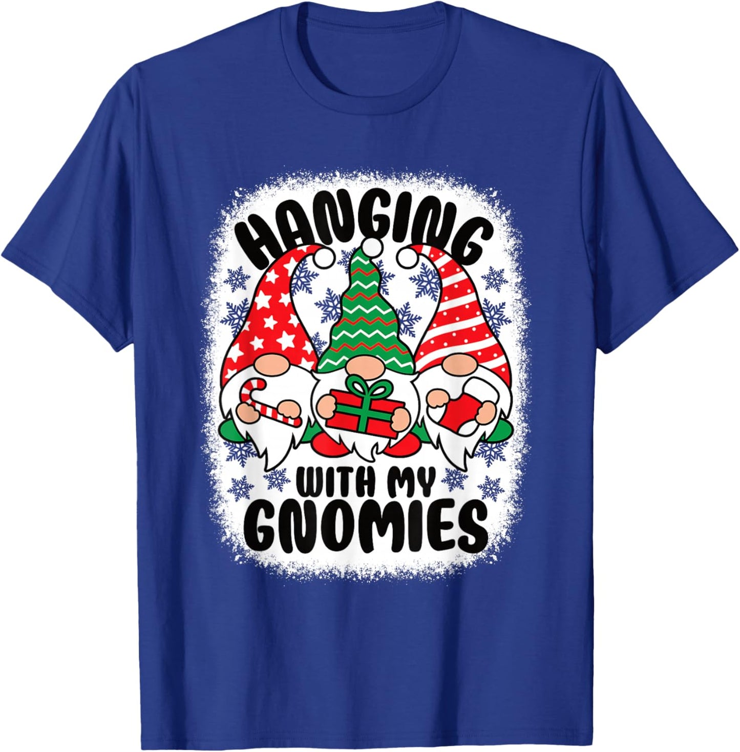 Hanging With My Gnomies Funny Christmas Xmas Gnome T-Shirt - T-Shirt | Royal