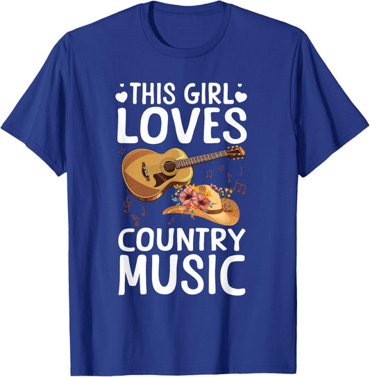 Cool Country Music Art Girls Country Music Concert T-Shirt - T-Shirt | Royal