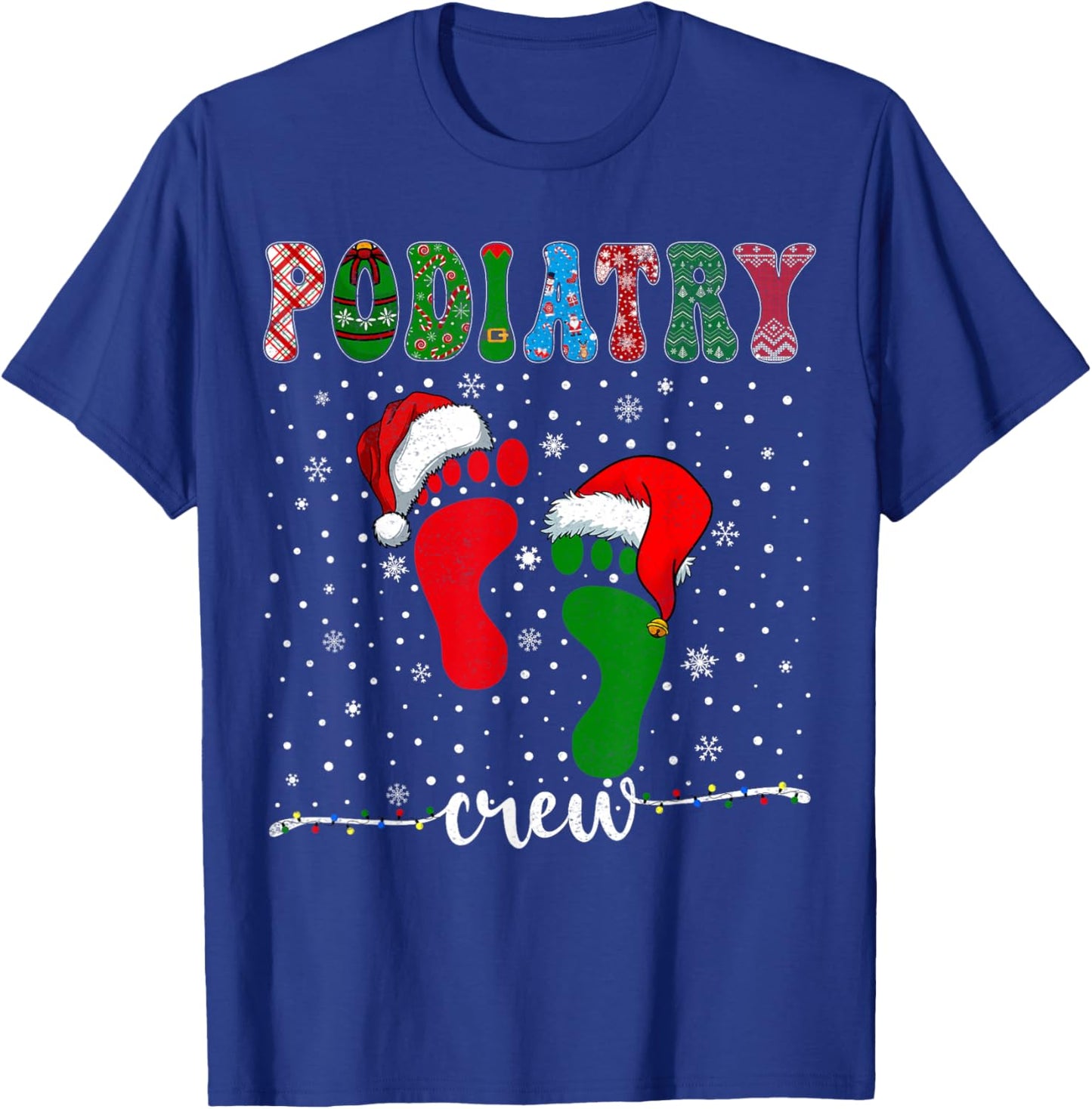 Christmas Footprint Doctor Podiatrist Podiatry Crew Xmas T-Shirt - T-Shirt | Royal
