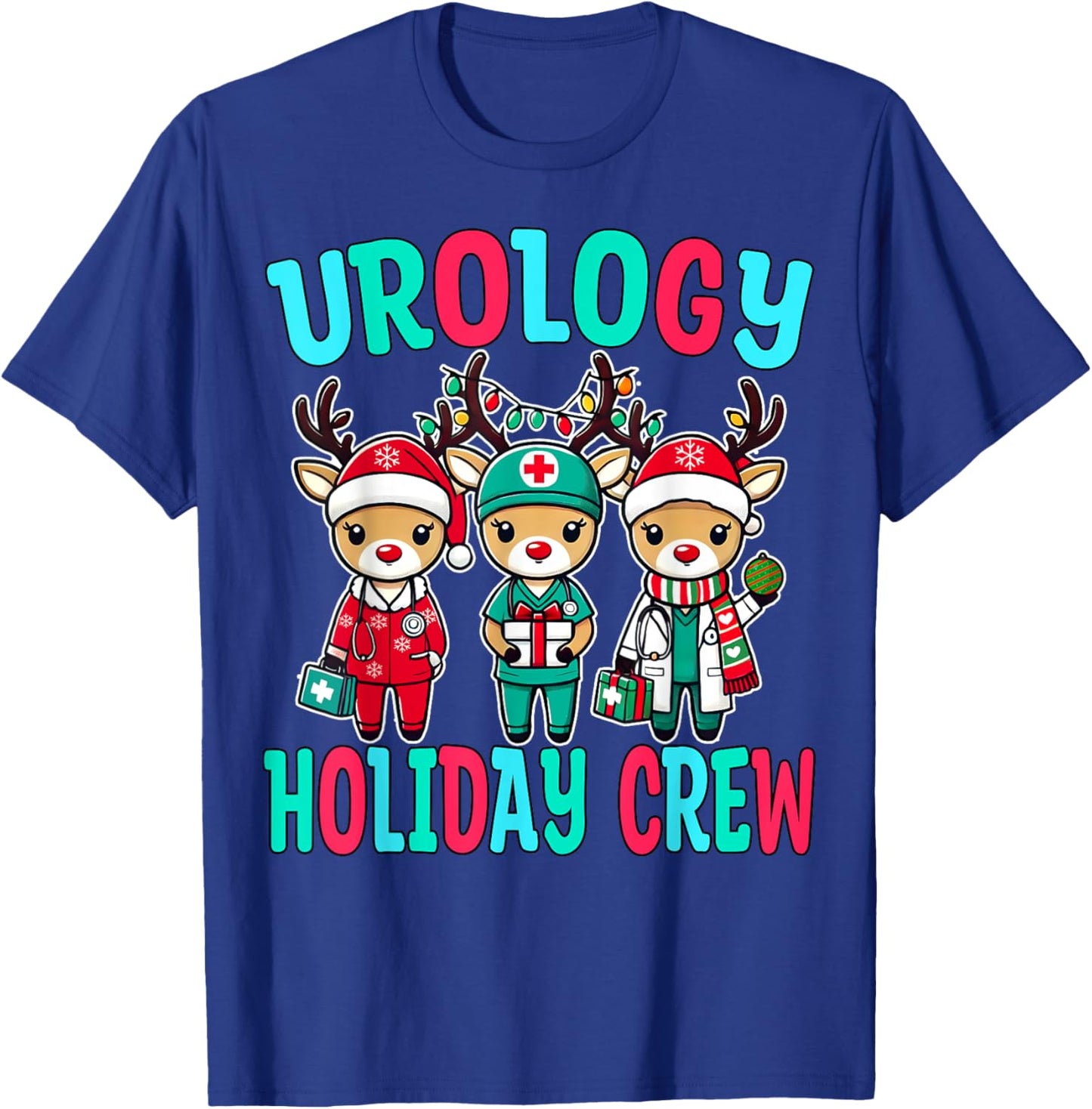 Urology Christmas Holiday Squad Reindeer Nurse Urologist T-Shirt - T-Shirt | Royal