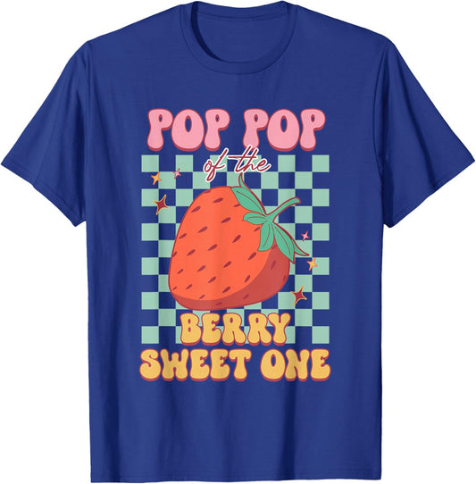 Pop Pop Of The Berry Sweet One Strawberry First Birthday T-Shirt - T-Shirt | Royal