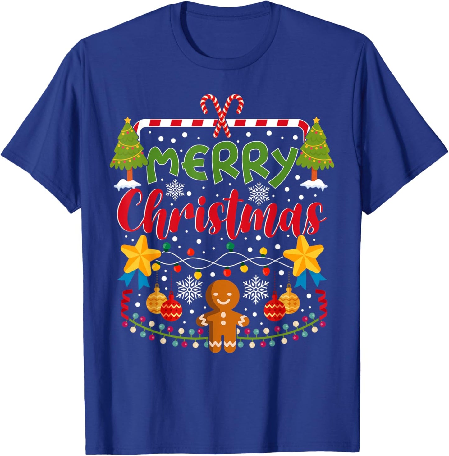 Merry Christmas gingerbread Matching Family Merry Christmas T-Shirt - T-Shirt | Royal