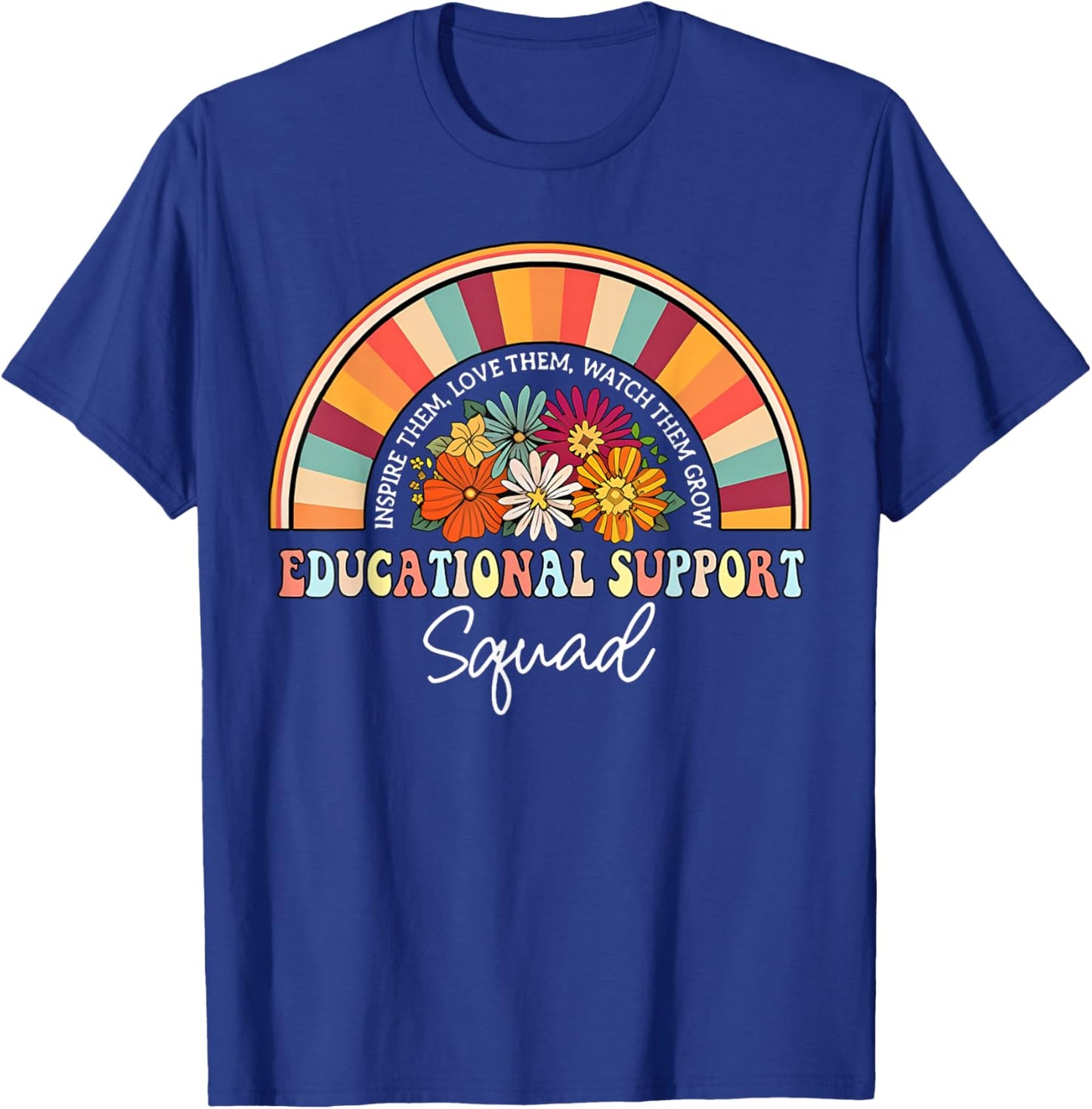 Educational Support Squad Rainbow SPED Teacher Student Team T-Shirt - T-Shirt | Royal