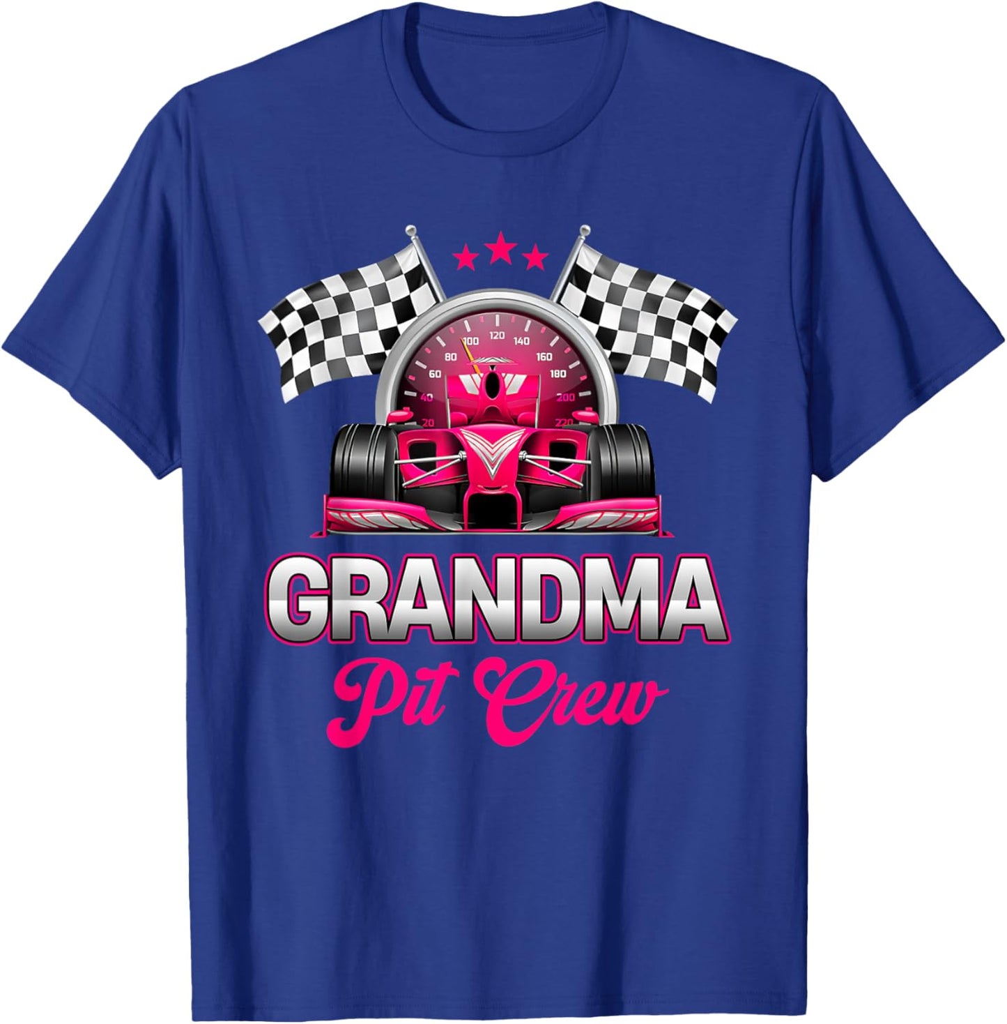 Grandma Pit Crew Race Car Birthday Girl Party Racing Family T-Shirt - T-Shirt | Royal