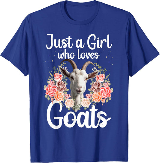 Goat Gift Goat Lover Accessories & Goat Clothes Funny Goat Design For Girls Women Youth Teen Kids Goat Lover T-Shirt - T-Shirt | Royal