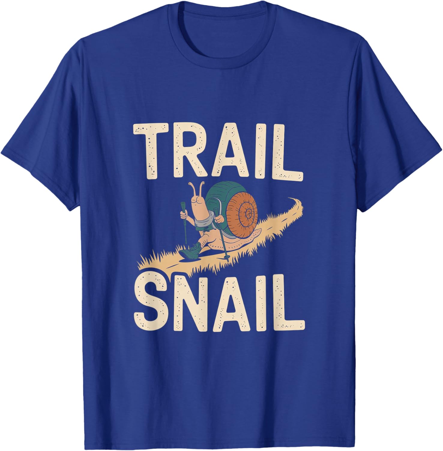 Trail Snail - Funny Hiking Pun T-Shirt - T-Shirt | Royal