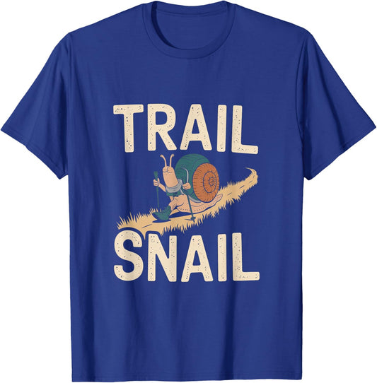 Trail Snail - Funny Hiking Pun T-Shirt - T-Shirt | Royal