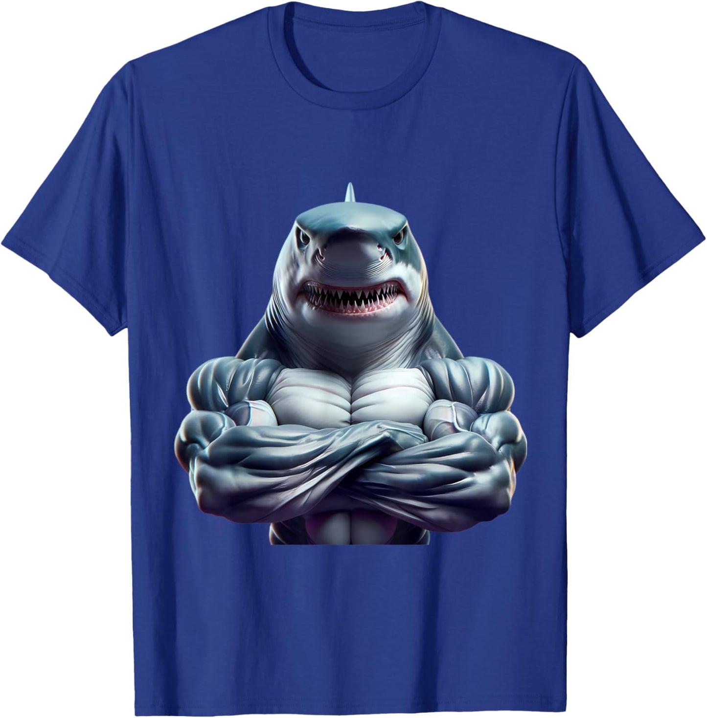 Shark Flexing Fan Lover Bodybuilding Cool Gym Workout Cool T-Shirt - T-Shirt | Royal