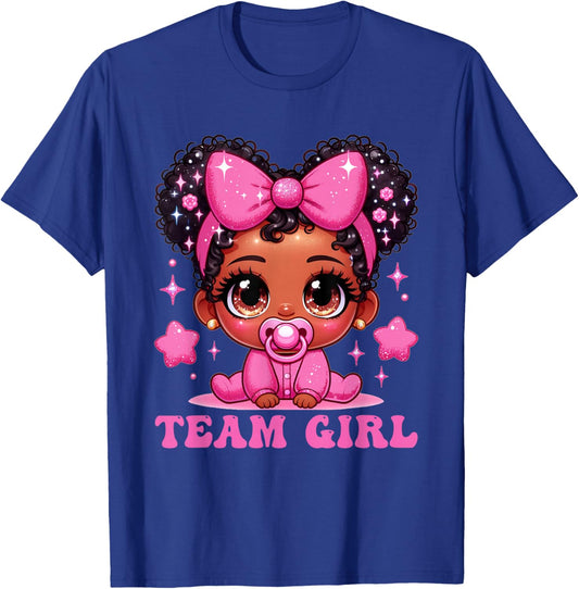 Team Girl Gender Reveal Baby Announcement Party T-Shirt - T-Shirt | Royal