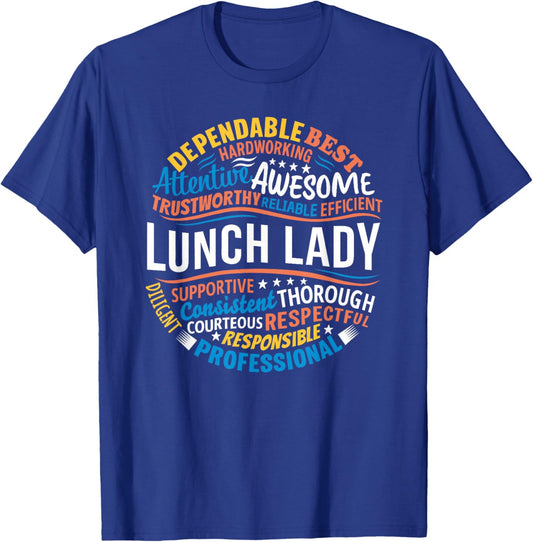 Lunch Lady Shirt Funny Appreciation Week Gift T-Shirt - T-Shirt | Royal