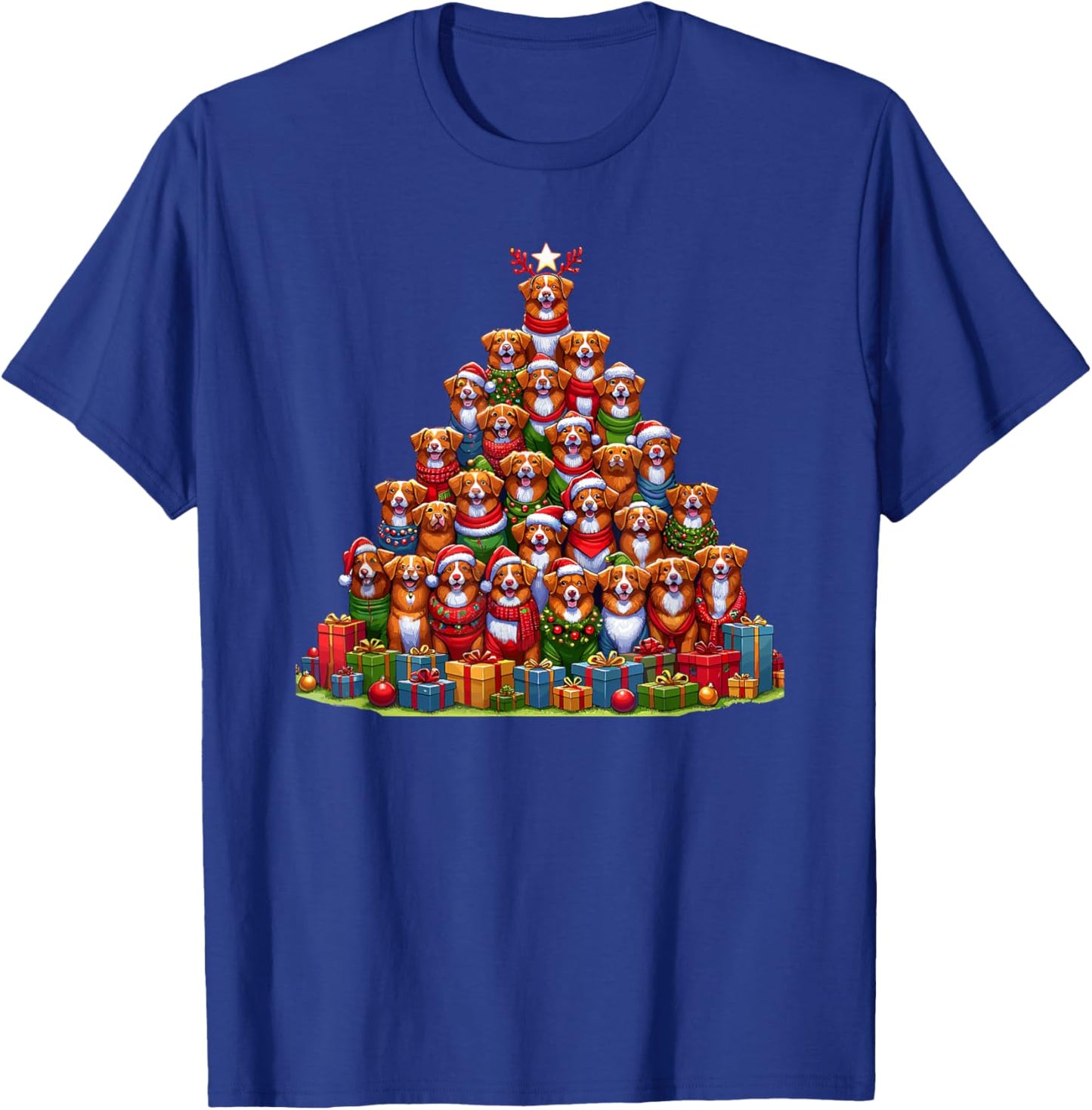 Christmas Tree Nova Scotia Duck Tolling Retriever Toller T-Shirt - T-Shirt | Royal