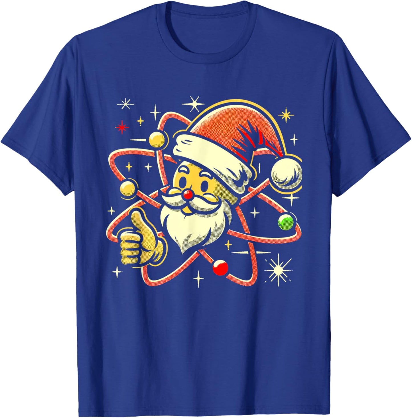 Santa Atom Christmas Thumbs Up Radiation Nuclear Fallout T-Shirt - T-Shirt | Royal
