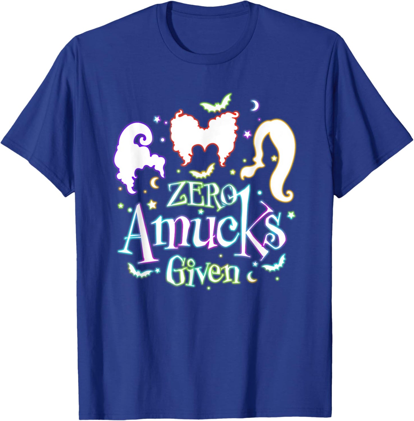 Funny Zero Amucks Given Halloween Spooky Witch Season Outfit T-Shirt - T-Shirt | Royal