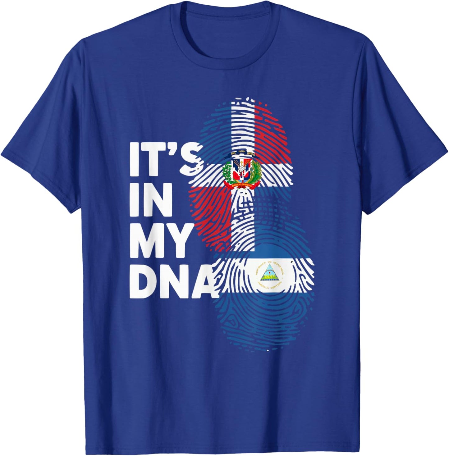 Half Dominican Half Nicaraguan Dominican Republic Nicaragua T-Shirt - T-Shirt | Royal