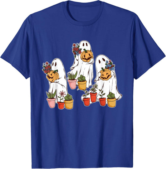 Ghost Plant Lady Halloween Ghostly Gardening Plant T-Shirt - T-Shirt | Royal