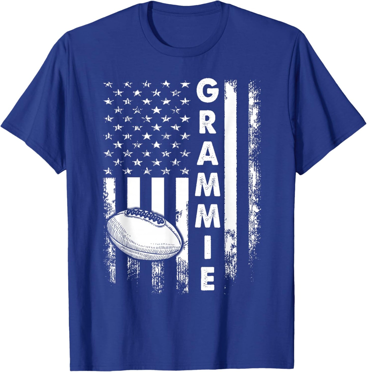 Football Grammie Sports Player America Flag Men Women Xmas T-Shirt - T-Shirt | Royal
