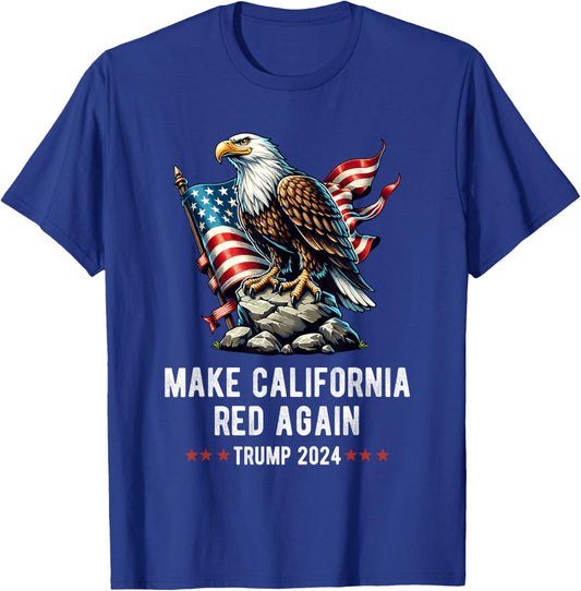 Make California Red Again Eagle Trump 2024 T-Shirt - T-Shirt | Royal