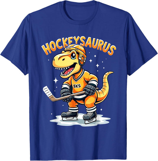 Hockeysaurus FunnyDinosaur Hockey Kids Hockey Boy T-Shirt - T-Shirt | Royal
