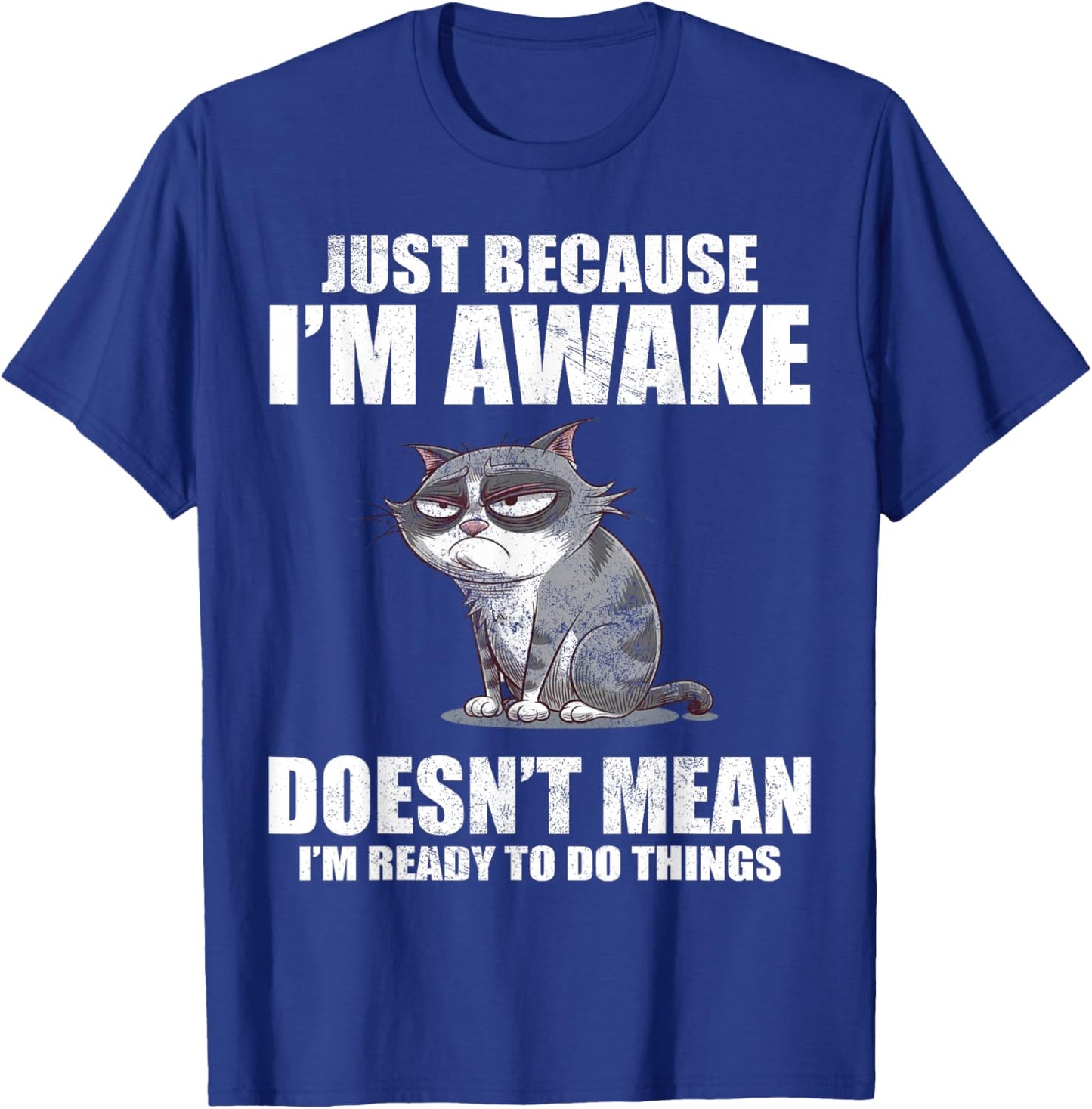 Just Because I'm Awake Doesn't Mean I'm Ready To Do Things T-Shirt - T-Shirt | Royal