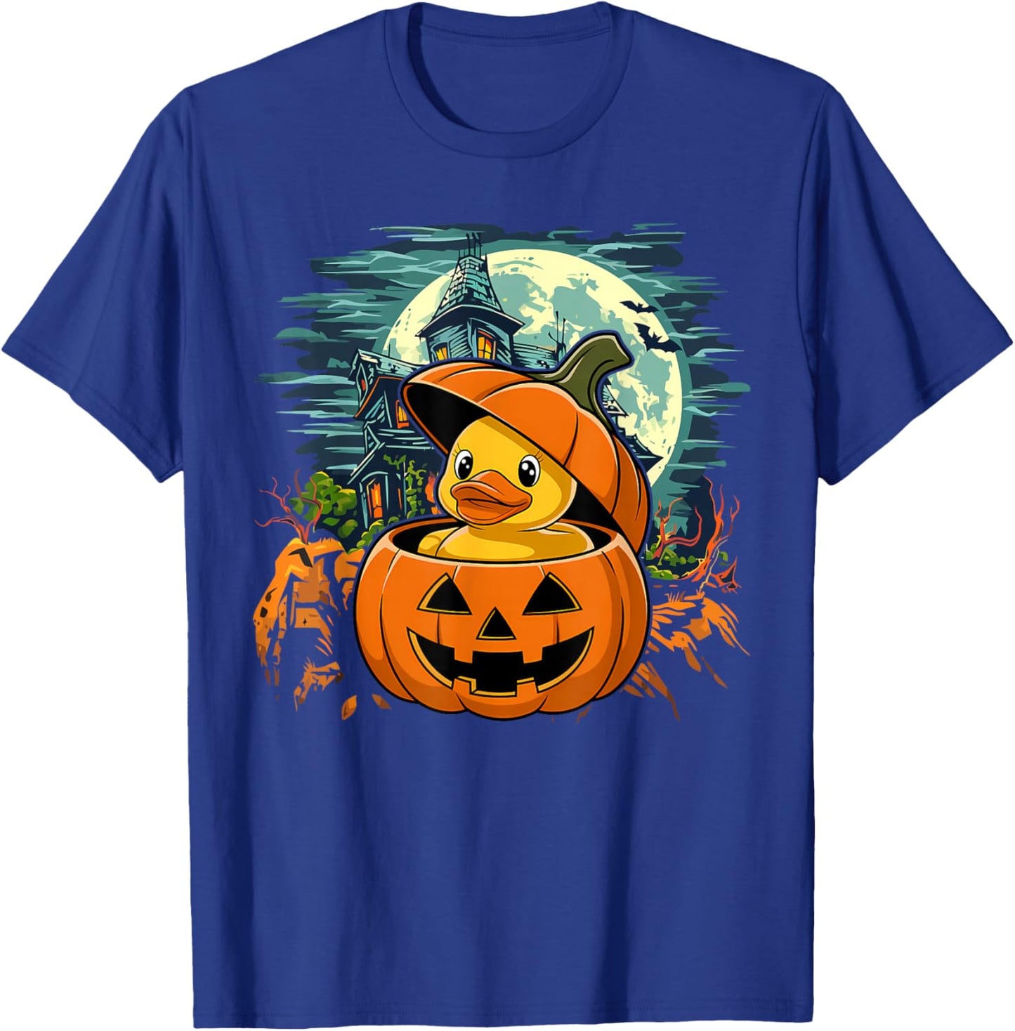 Rubber Duck Pumpkin - Funny Halloween T-Shirt - T-Shirt | Royal