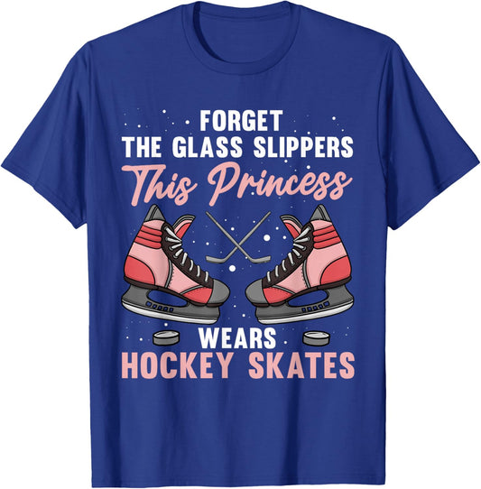 Funny Ice Hockey Design For Girls Women Ice Hockey Player T-Shirt - T-Shirt | Royal