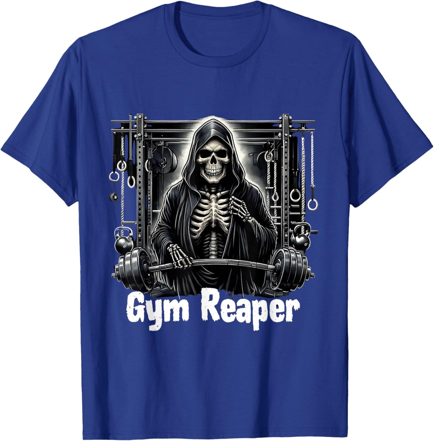 Funny Gym Reaper Workout Bodybuilding T-Shirt - T-Shirt | Royal