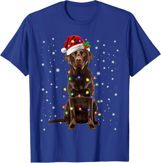Chocolate Lab Labrador Christmas Funny Gifts -Adults, -Kids Black Small Modern Cartoon Graphic T-Shirt - T-Shirt | Royal