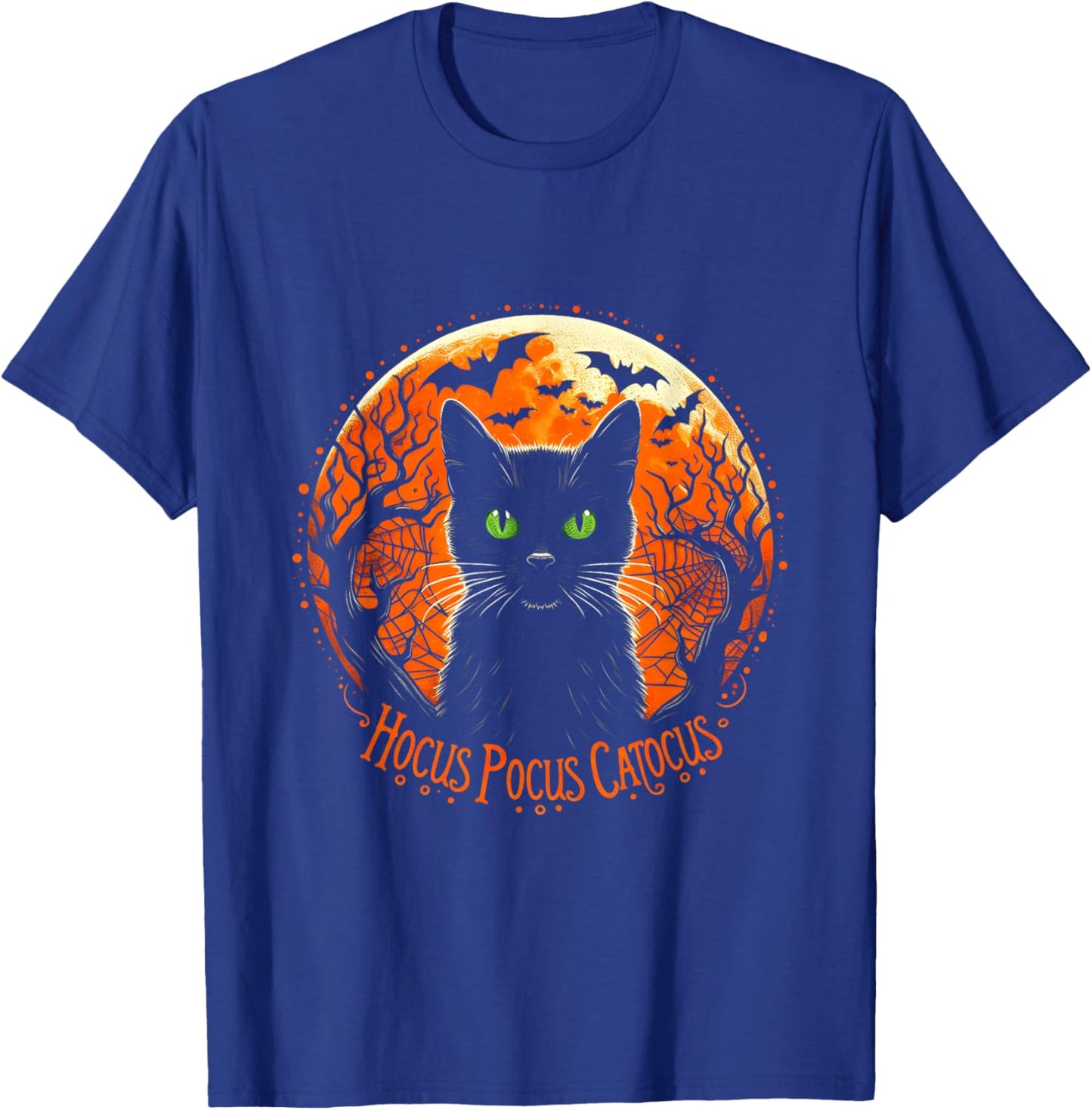 Hocus Pocus Catocus Halloween Black Cat Lover Men Women Kids T-Shirt - T-Shirt | Royal