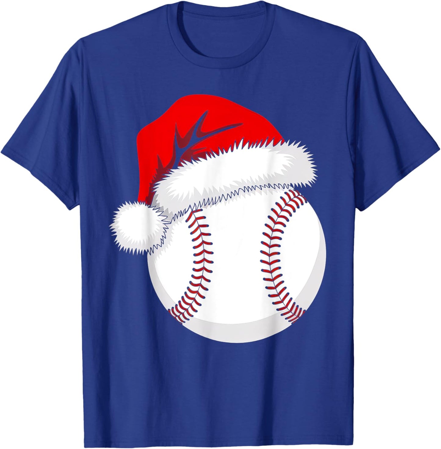 Christmas Baseball Funny Xmas Santa Hat Boys Teens Kids Men T-Shirt - T-Shirt | Royal