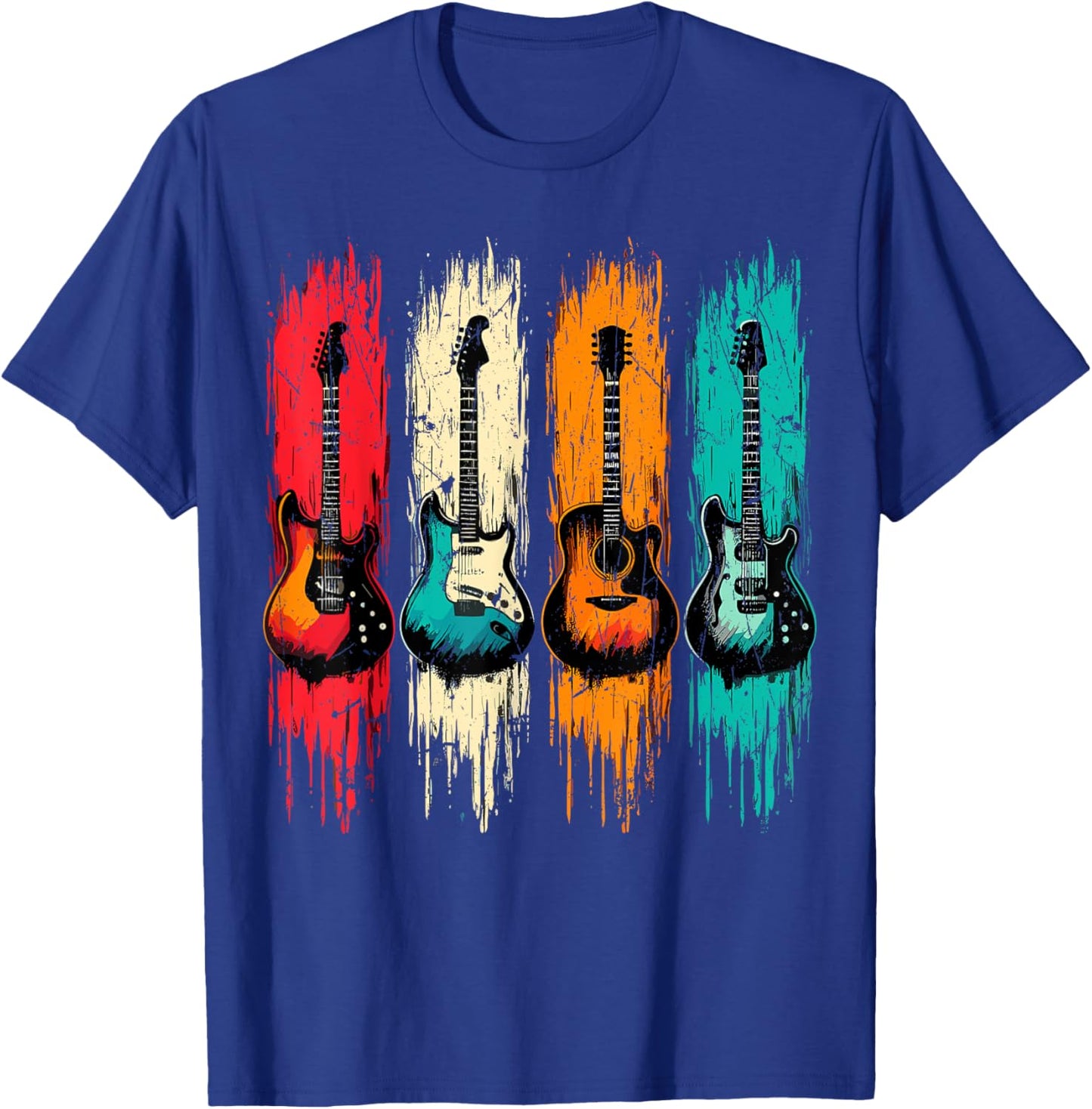 Vintage Guitar Music Band Guitarist T-Shirt - T-Shirt | Royal